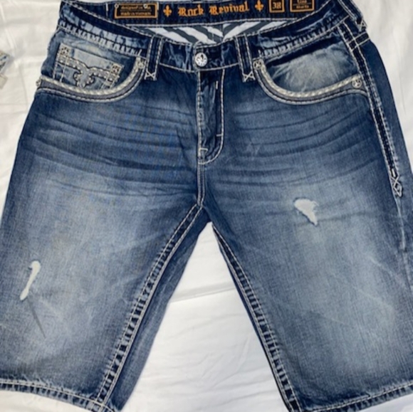rock revival jean shorts mens